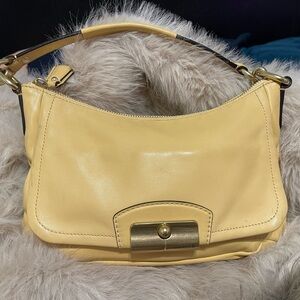 Yellow leather Coach bag